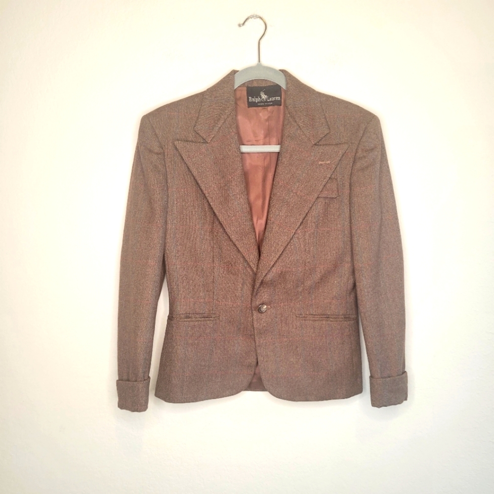 Ralph Lauren Black Label Brown Blazer Single Botton for Women Size 6
